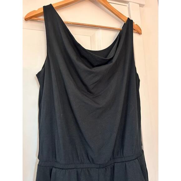 Garnet Hill Black Jersey Lounge Style Jumpsuit Women’s 8 Minimalist Neutral Chic - Picture 5 of 9